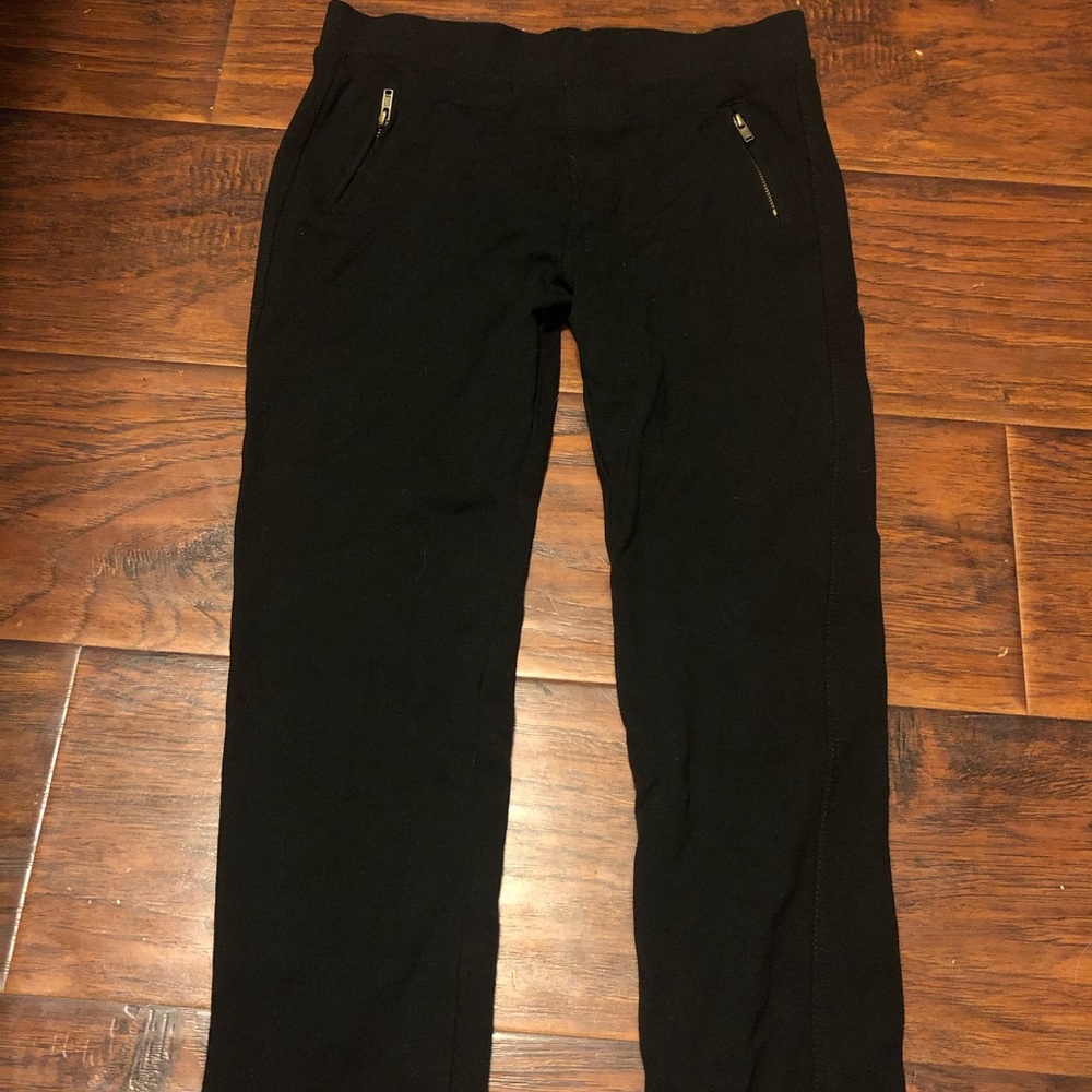 Girls Black Zipper Pants